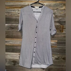 Passport Women's Button Front Stretch Tunic Blouse Top. 3/4 Roll Sleeve…